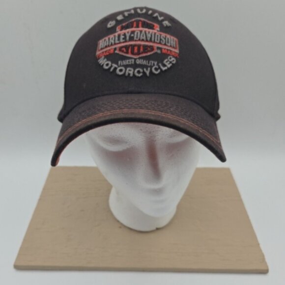 Harley-Davidson New Era 39THIRTY Hat Black Orange M/L - Picture 2 of 7